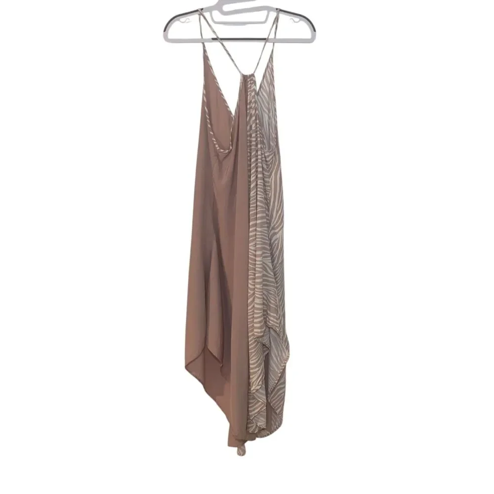 Surf Gypsy Racerback Split Hemline Print Boho Flowy Outdoor Beach Dress L Resort
